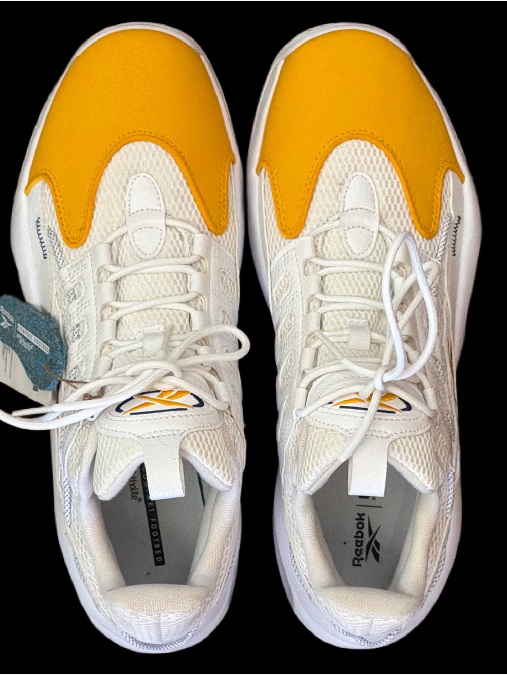 Reebok A.I. SOLUTION Mid White & Yellow Athletic Sneakers *NEW* men’s size 11 🦅 - Picture 9 of 15
